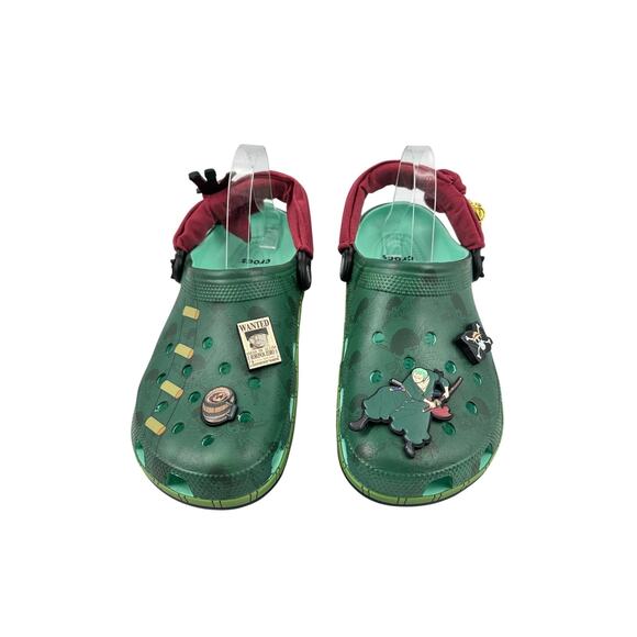 NWT Crocs One Piece Roronoa Zoro Classic Clogs Sz US Men 8 Green Anime Jibbitz main image 7